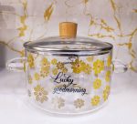 قابلمه پیرکس طرح گل زرد 1800میلی لیتر - تصویر 2