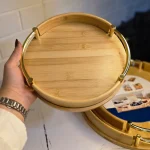 سینی گرد بامبو لبه دار کوچک-متوسط-بزرگ-3تایی - تصویر 2