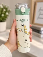 تراول ماگ (قمقمه) 500ml استیل طرح دار برند HSCUP - تصویر 3